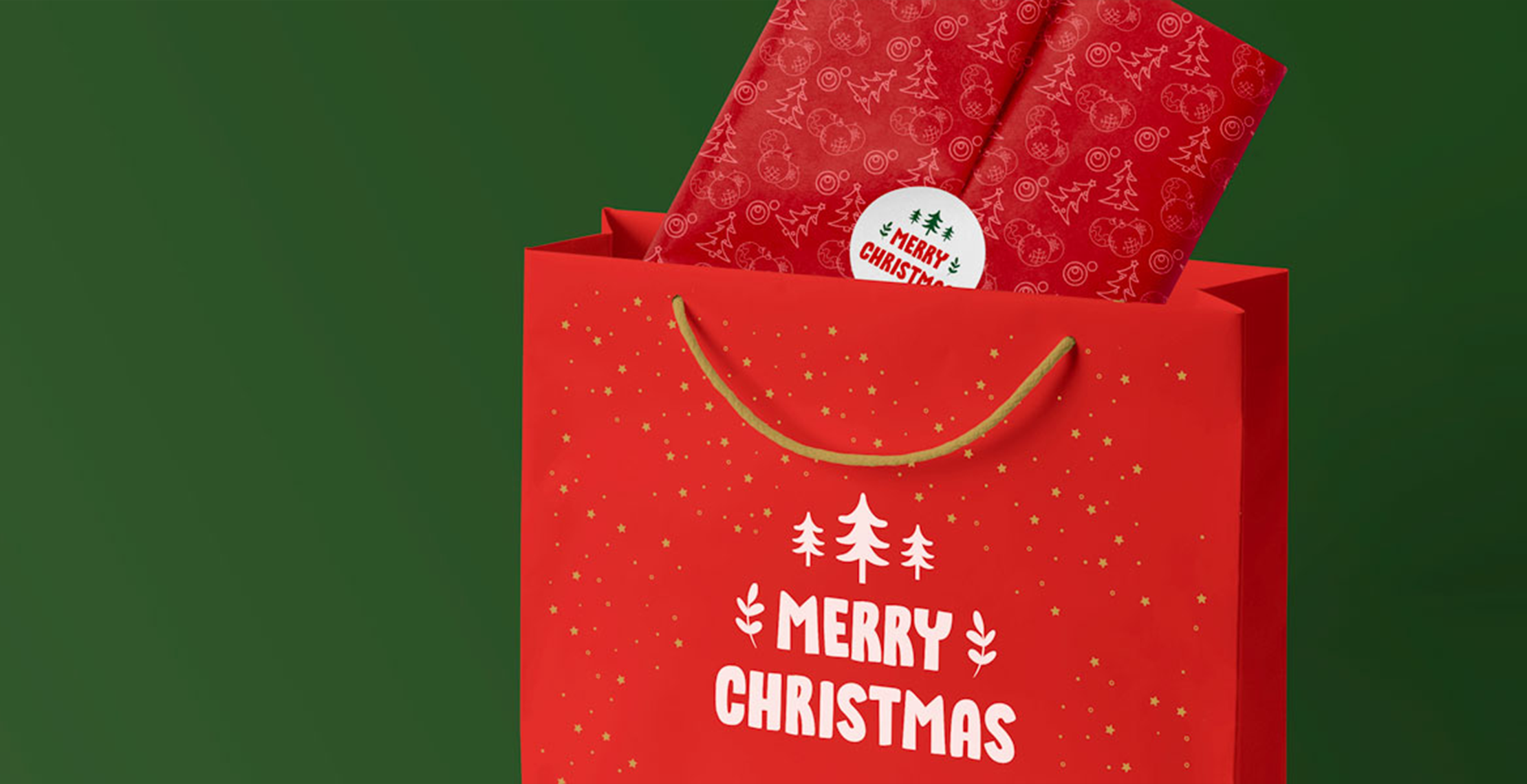 Bedrukte papieren tas met kerstprint