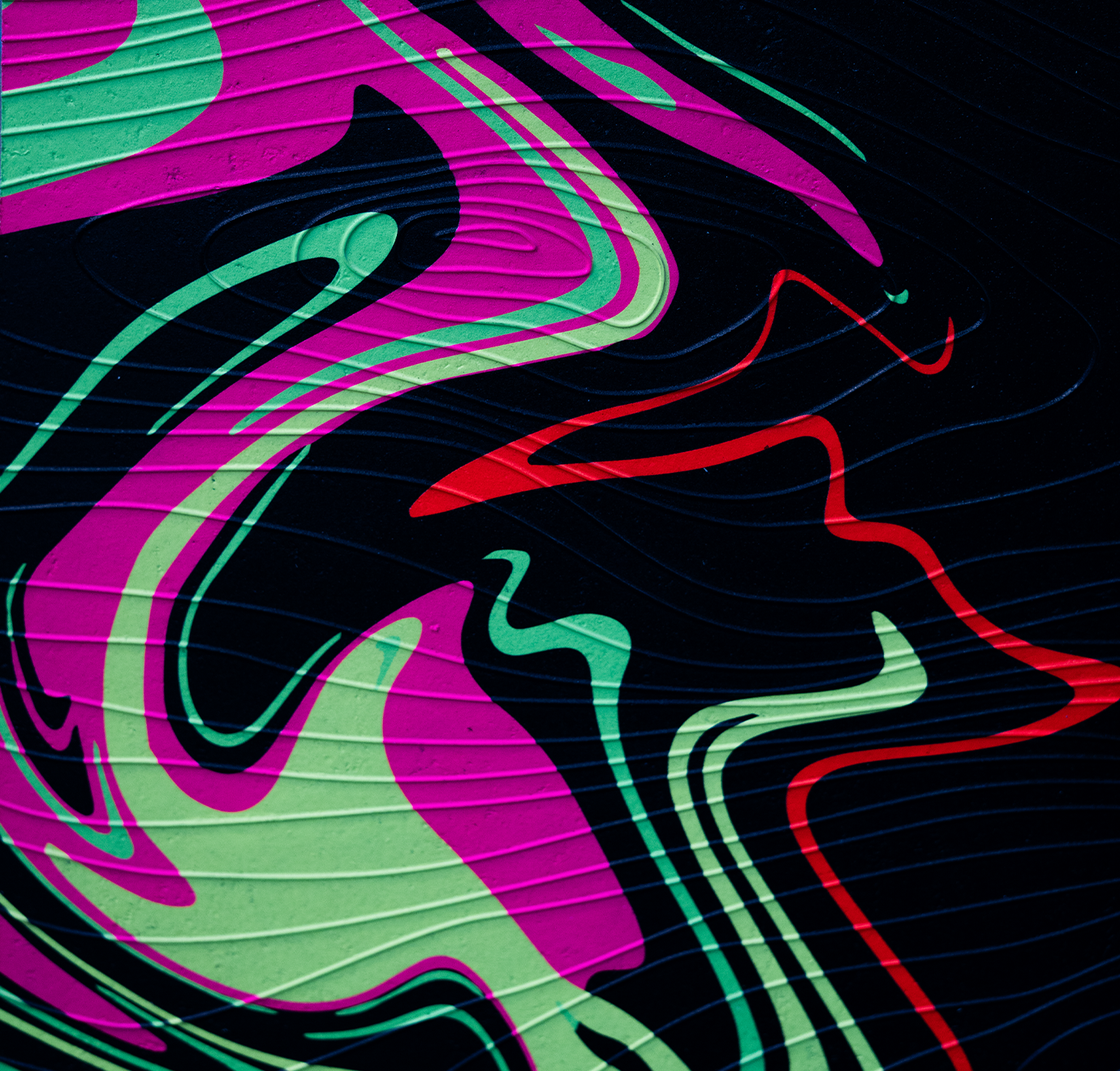 neon textuur geprint kleuren golvend tastbaar