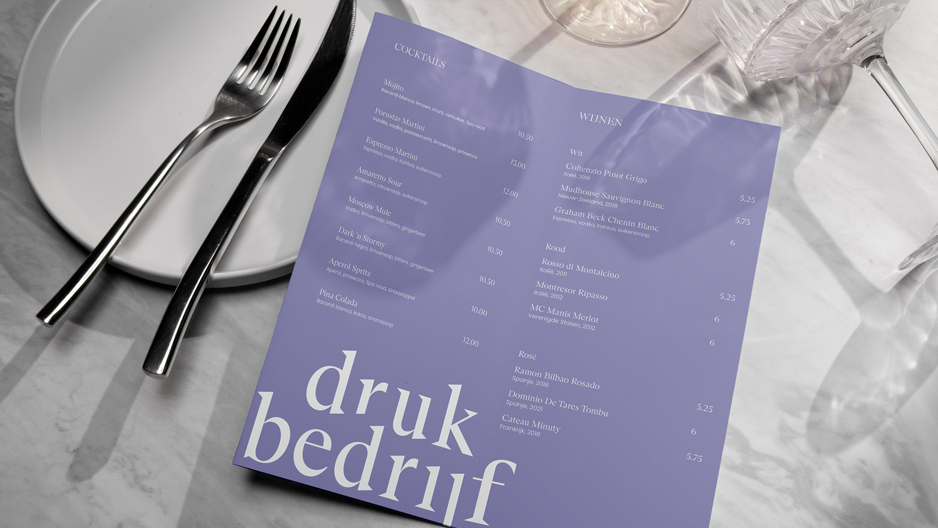 Menukaart design tips