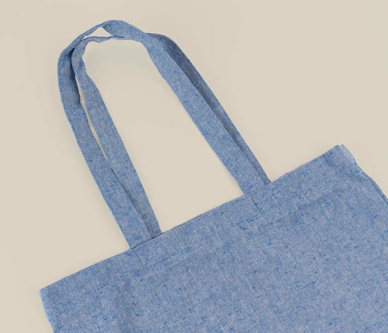 Blauwe canvas tas gerecycled