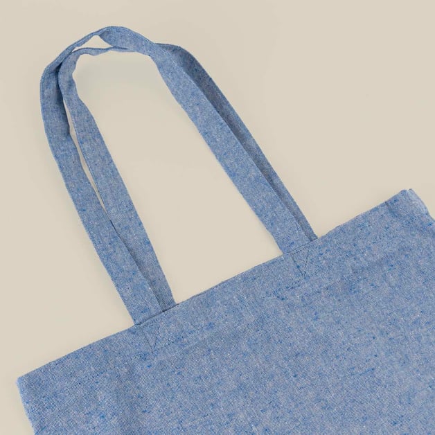 Blauwe canvas tas gerecycled