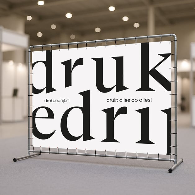 Steigerframe banner bedrukken met eigen logo