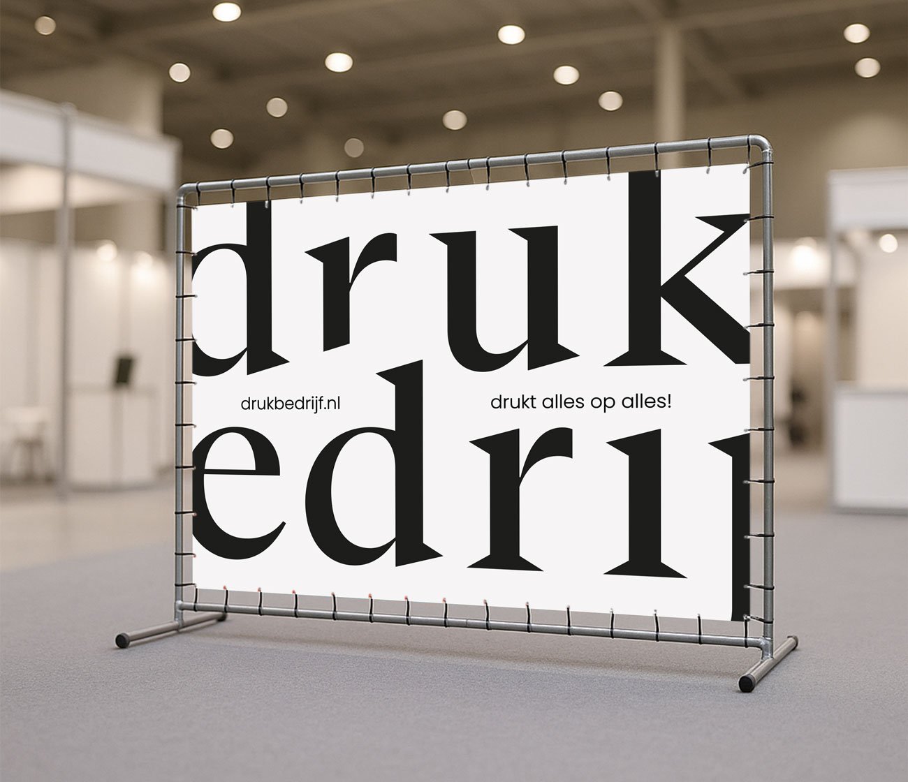 Steigerframe banner bedrukken met eigen logo