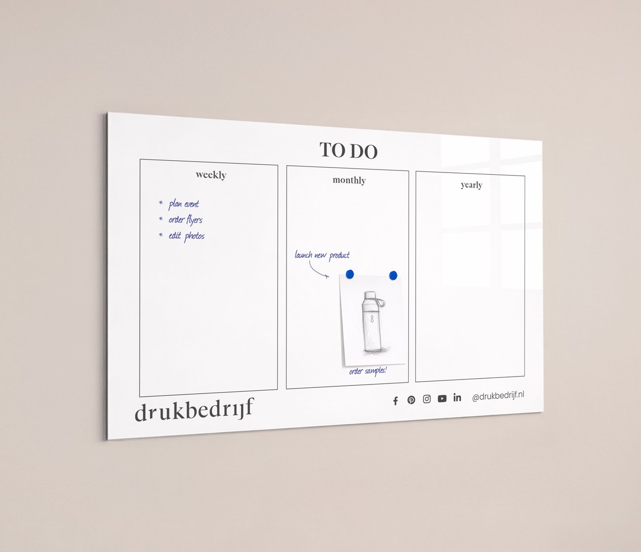 Whiteboard bedrukken