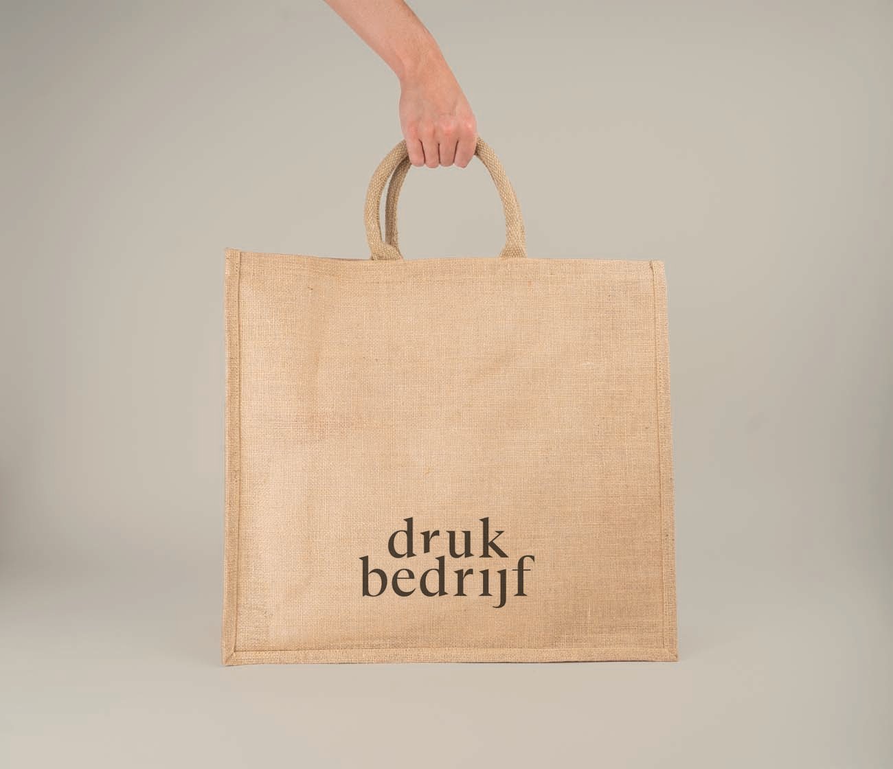 Opvallende jute tas met logo voor klantenbinding