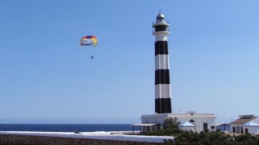 Paragliding around the Cap d’Artrutx Lighthouse