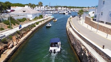 The sea channel views towards the marina