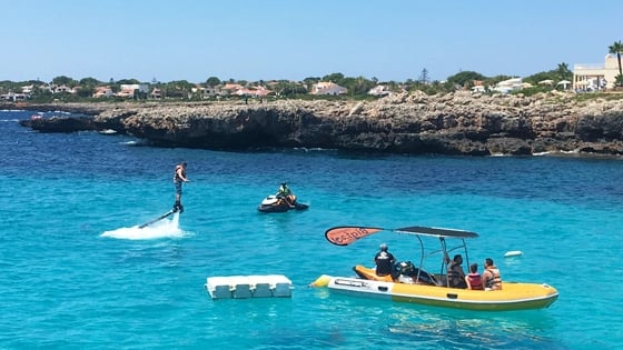 Flyboarding at Cala’n Bosch beach