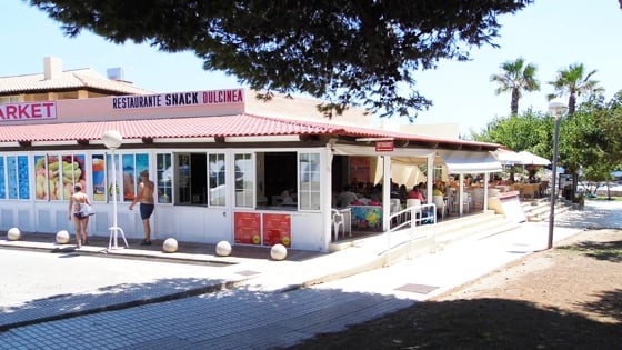 Super market and beach side resturants at Son Xoriguer