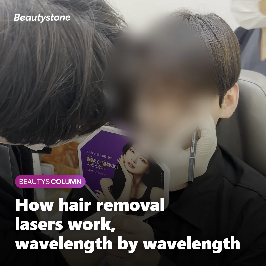 Illustration showing how hair removal lasers work across wavelengths