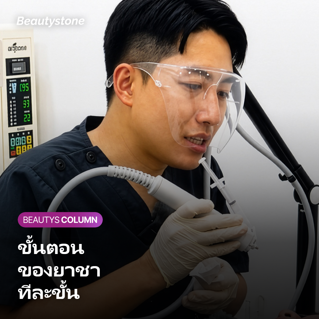 ภาพแสดงขั้นตอนยาชาตั้งแต่แบบทาจนถึงแบบฉีดเฉพาะที่