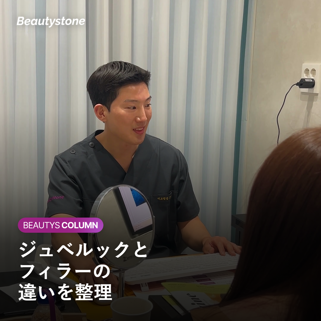 ジュベルックとヒアルロン酸フィラーの違いを比較した図