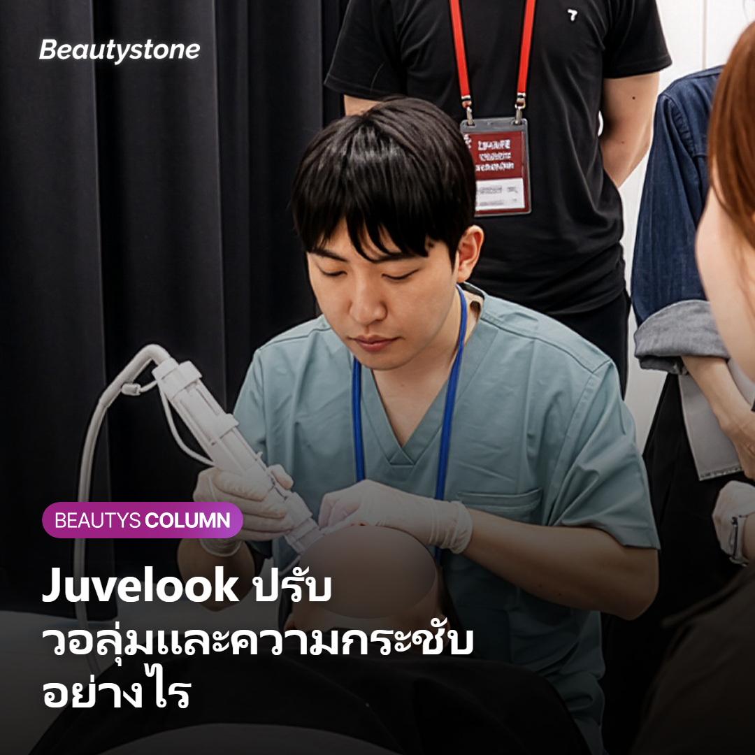 ภาพแสดงกลไกที่ Juvelook ปรับวอลุ่มและความกระชับของหน้าผาก