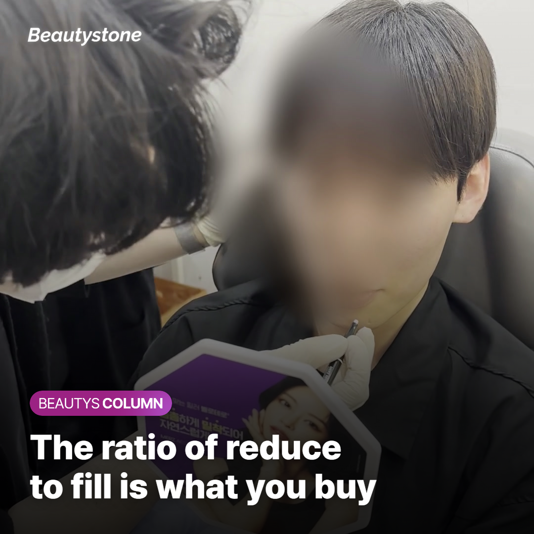 Consultation reviewing the line items on a facial contouring treatment estimate