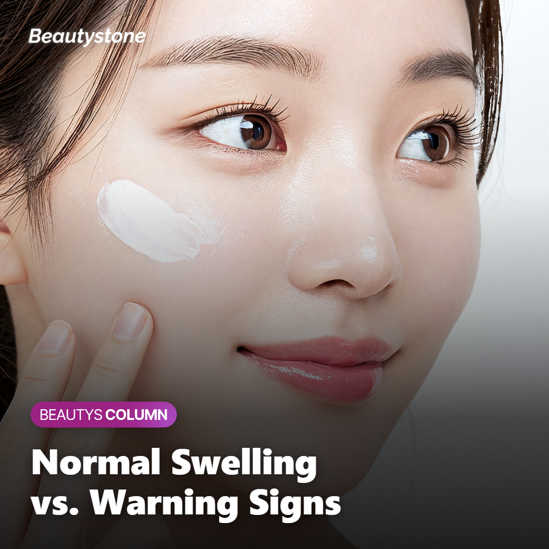 Chart comparing normal recovery swelling with warning-sign swelling