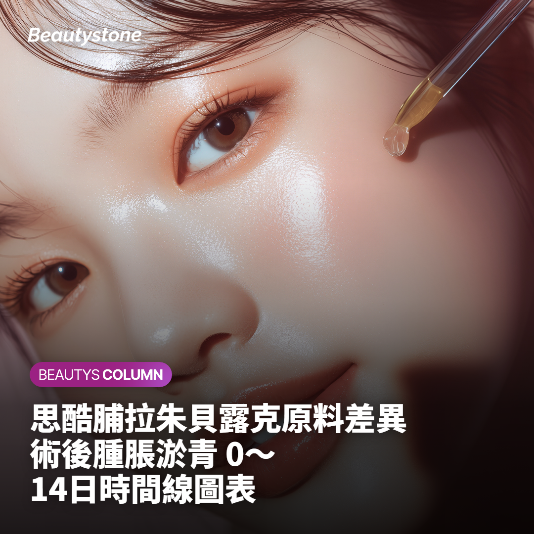 思酷脯拉朱貝露克原料差異 術後腫脹淤青 0～14日時間線圖表