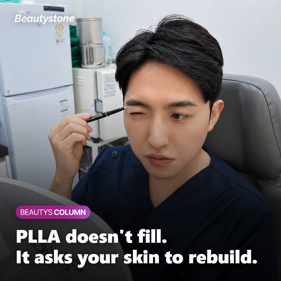 Illustration of PLLA microparticles prompting new collagen in the deeper skin layers