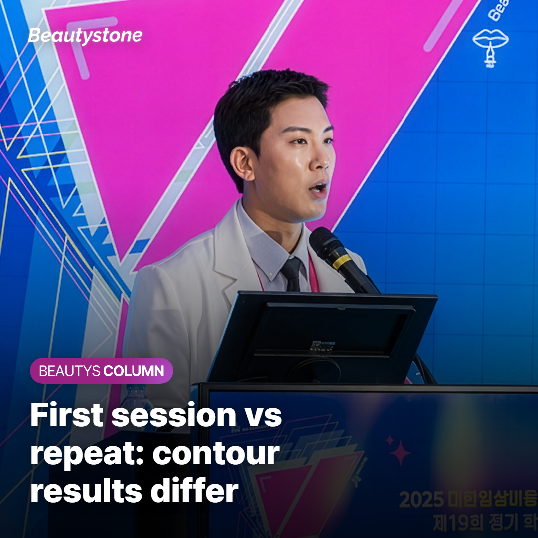 Shrink HIFU first session vs repeat session tip ratio difference contour