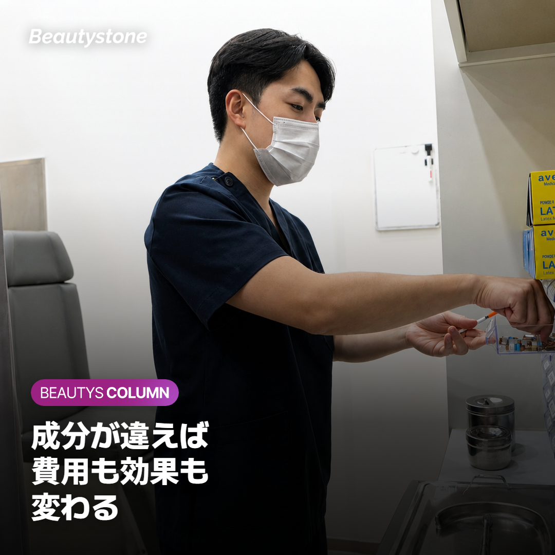 スキンブースターの費用を決める4つの要素の図解