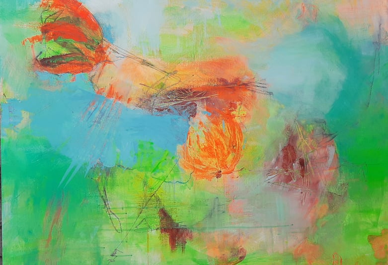 Listening to the flowers MM 80x100cm Heleen Posthumus