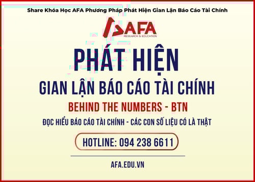Khóa Học AFA Phương Pháp Phát Hiện Gian Lận Báo Cáo Tài Chính