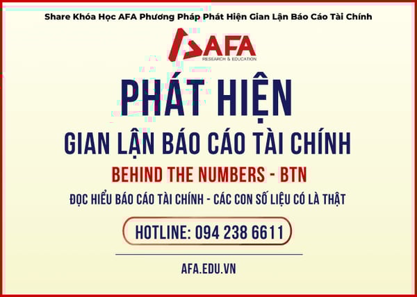 Khóa Học AFA Phương Pháp Phát Hiện Gian Lận Báo Cáo Tài Chính