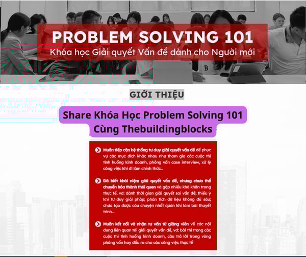 Khóa Học Problem Solving 101 Cùng Thebuildingblocks