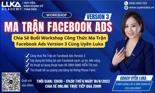 Buổi Workshop Công Thức Ma Trận Facebook Ads Version 3 Cùng Uyên Luka