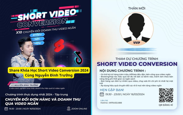 Khóa Học Short Video Conversion 2024 Cùng Nguyễn Đình Trưởng