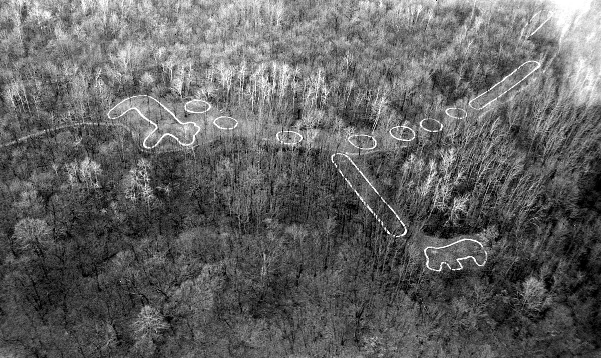 Native American Effigy Mound Aerial Animal Great Bear — Effigy Mounds Iowa