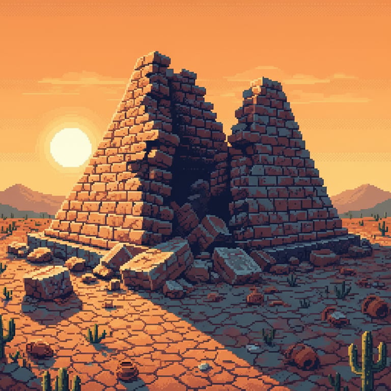 Collapsed Grandeur — AI-generated collectible card | Pyramid of Hellenikon