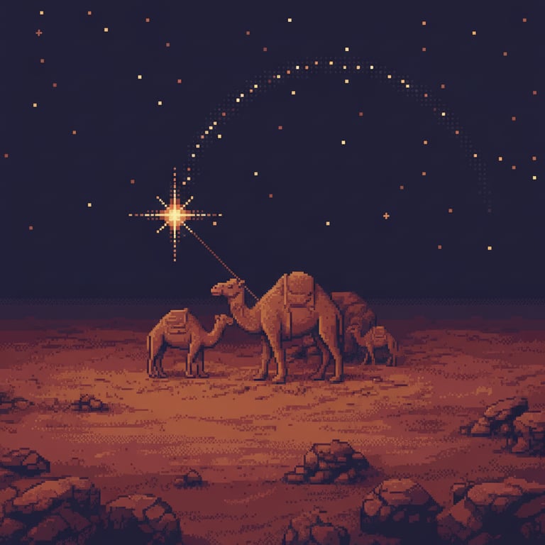 Celestial Camel Alignment — AI-generated collectible card | Camel Carvings Site
