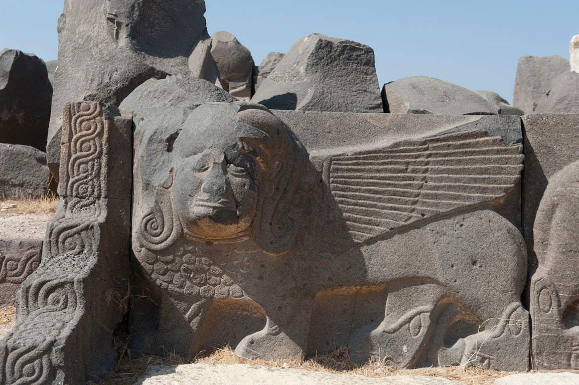 Sphinx Closeup Ancient Temple — Ain Dara Temple