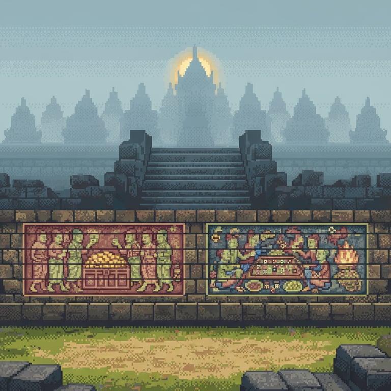 The Enigmatic Hidden Foot — AI-generated collectible card | Borobudur Temple