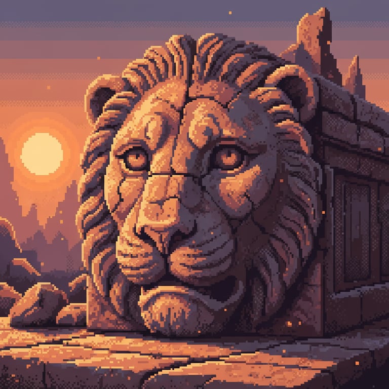 Lionhead’s Shadow — AI-generated collectible card | Broken Lions' Rock