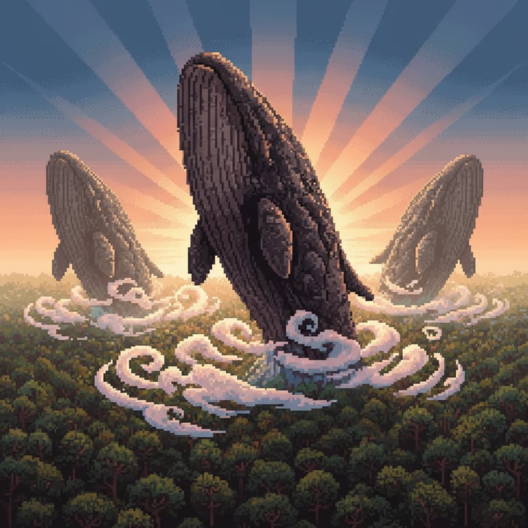 Giants’ Slumber — AI-generated collectible card | Three Whale Rocks