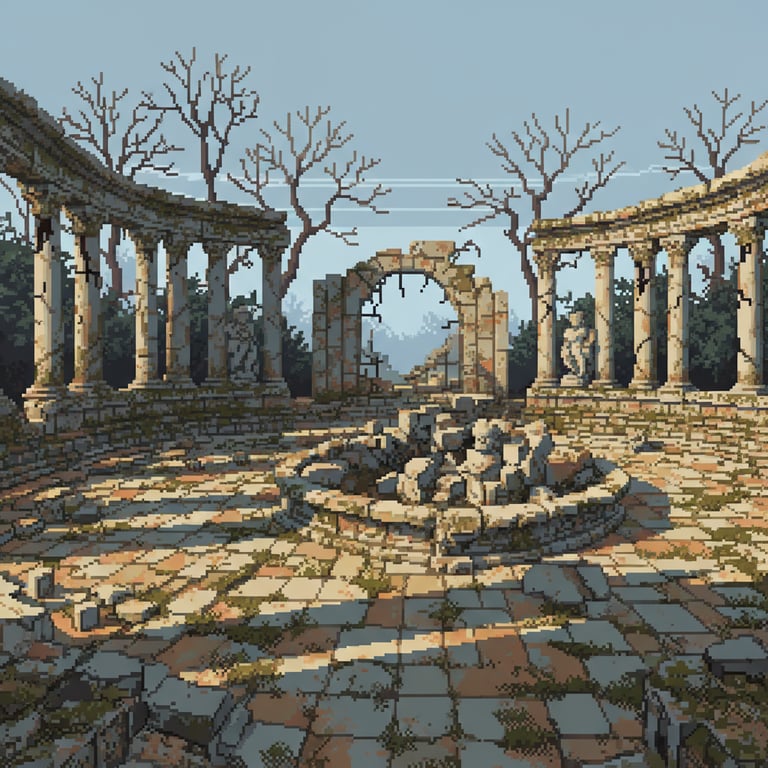 Western Mansions Ruins — AI-generated collectible card | Yuanmingyuan Summer Palace