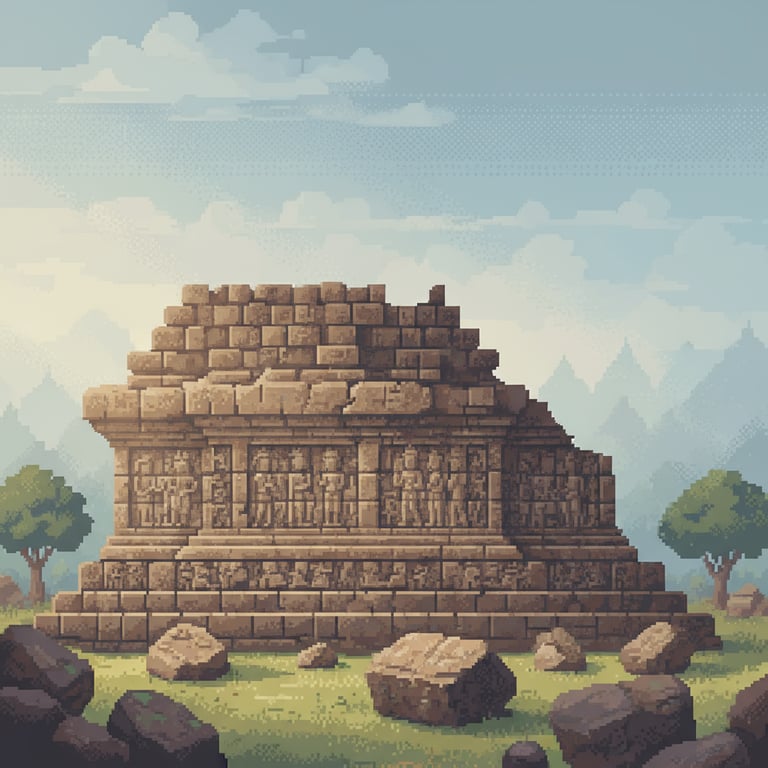 The Hidden Foot — AI-generated collectible card | Borobudur Temple