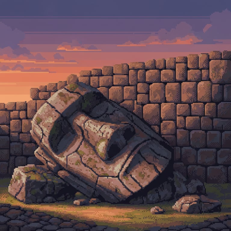 Shattered Guardian — AI-generated collectible card | Ahu Vinapu