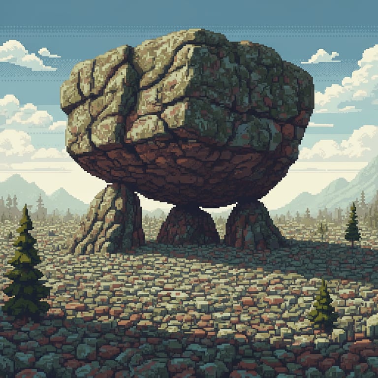 The Balancing Rock — AI-generated collectible card | The Sea of Stones