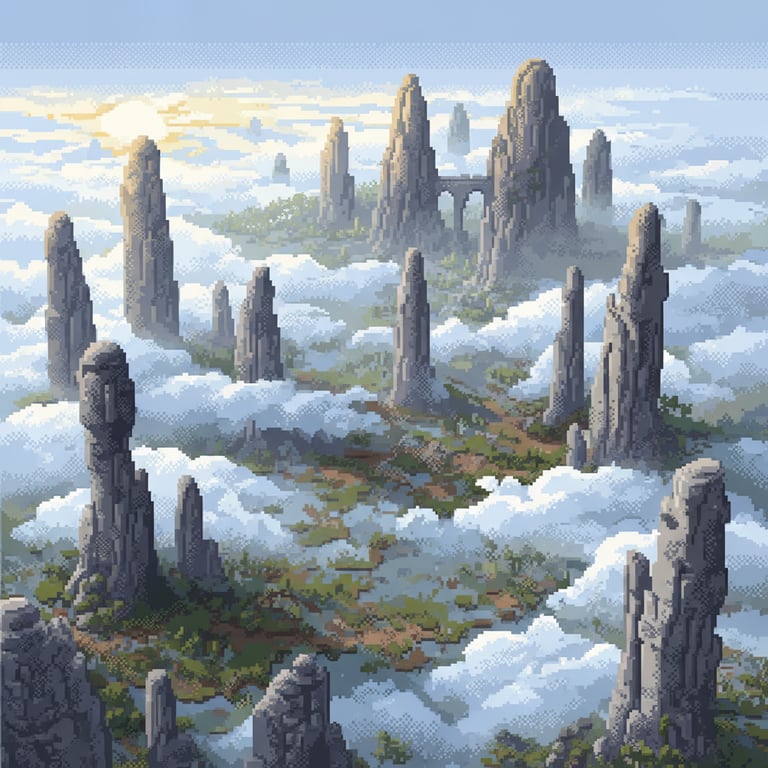 Aerial Stone Forest — AI-generated collectible card | The Stone Forest