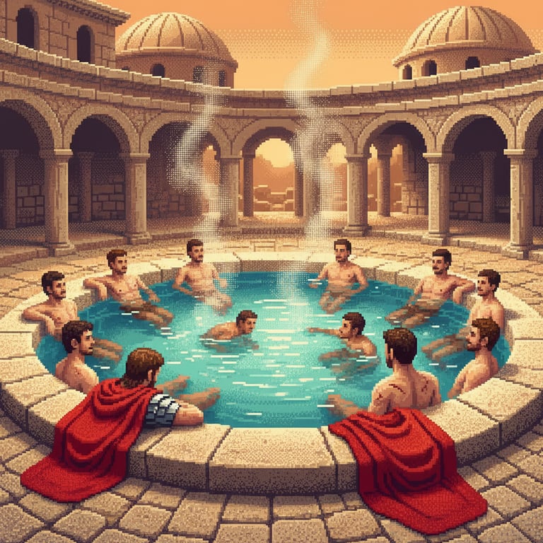 Roman Legionaries’ Repose — AI-generated collectible card | Thermae Germisara