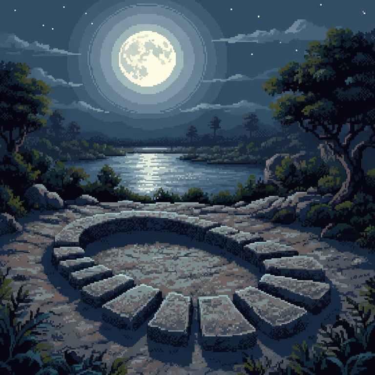 Moonlit Granite Imprint — AI-generated collectible card | Giant Stone Footprint