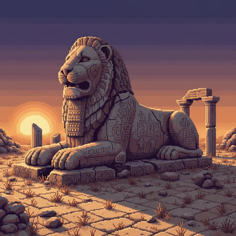 The Guardian’s Roar — AI-generated collectible card | Ain Dara Temple