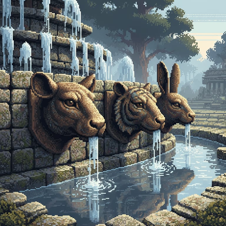 Zodiac Fountain Heads — AI-generated collectible card | Yuanmingyuan Summer Palace