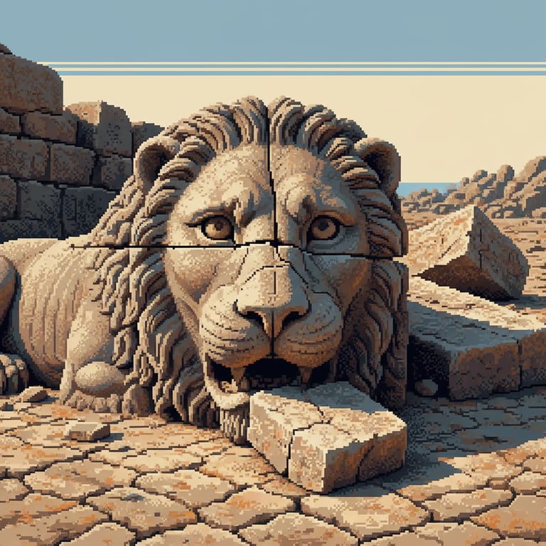 Shattered Lion's Gaze — AI-generated collectible card | Broken Lions' Rock