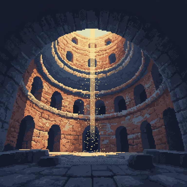 Underground Labyrinth — AI-generated collectible card | Amphitheatre of El Jem