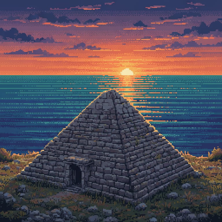 Pyramid by the Aegean — AI-generated collectible card | Pyramid of Hellenikon