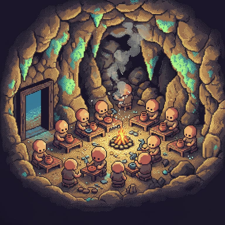 Koro-pok-guru Dwelling — AI-generated collectible card | Yoshimi Hundred Caves