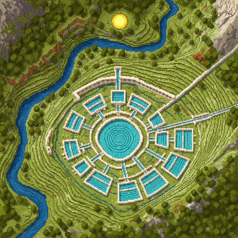 Sacred Springs from Above — AI-generated collectible card | Thermae Germisara